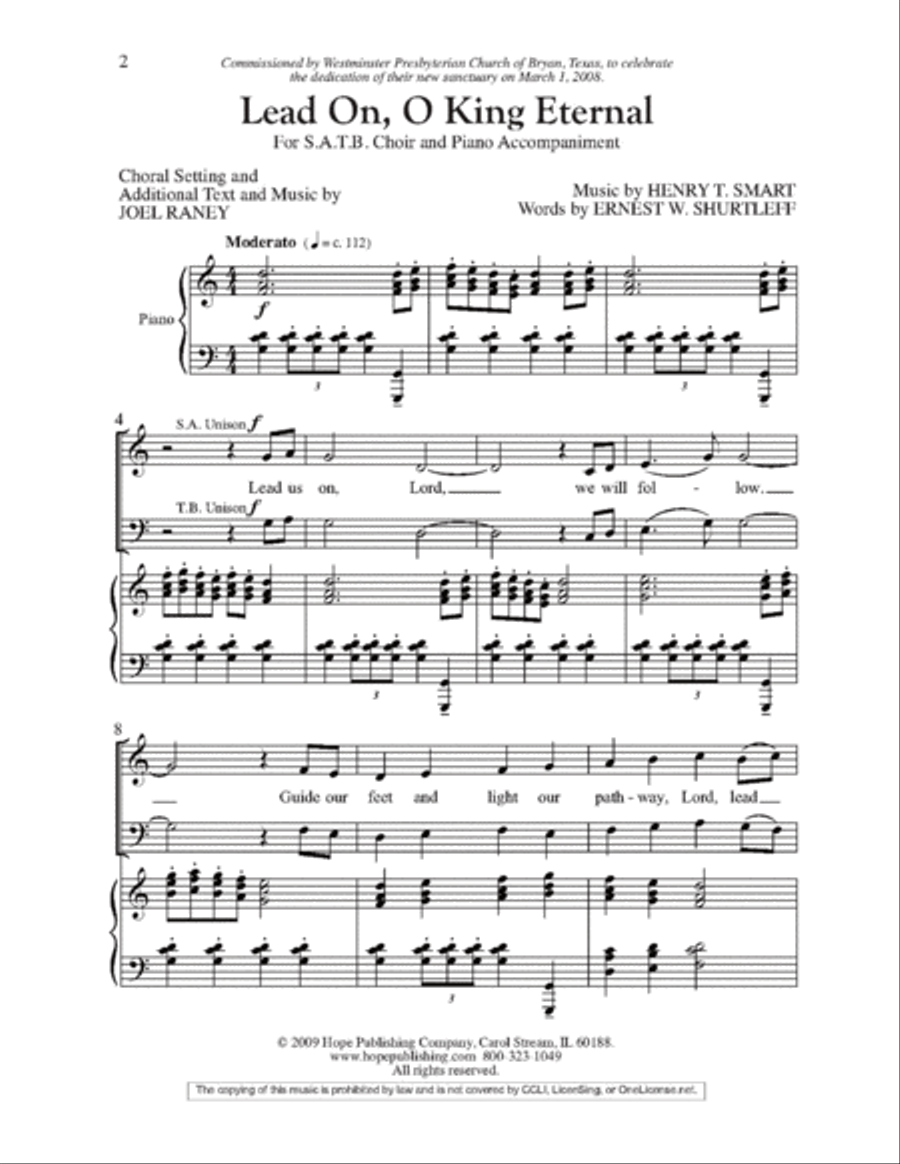 Lead On, O King Eternal Lead On, O King Eternal 4-Part scores gallery preview page 2