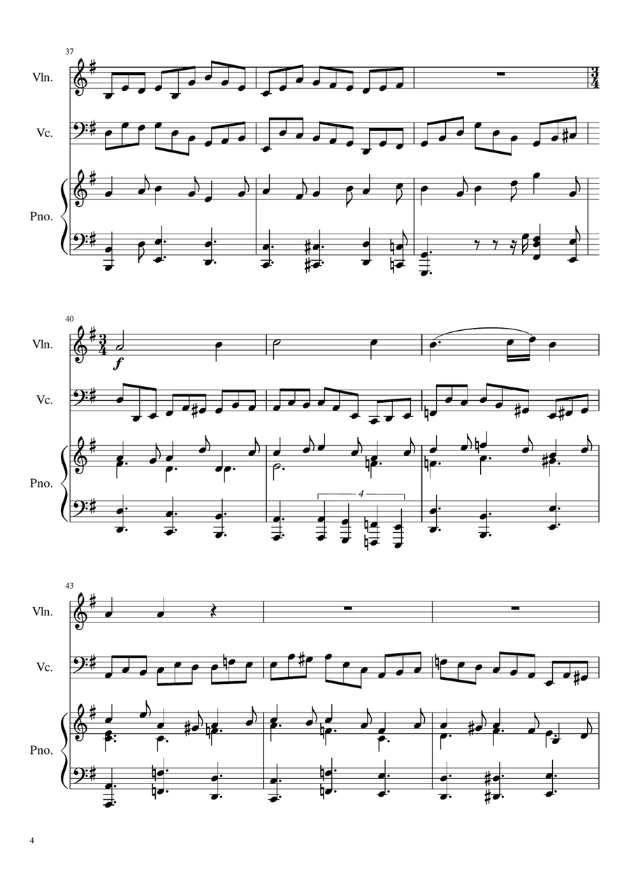 Jesu, Joy of Man's Desiring (Piano Trio) Piano Trio scores gallery preview page 4