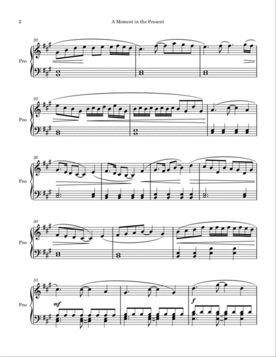 A Moment In The Present Piano Solo scores gallery preview page 2