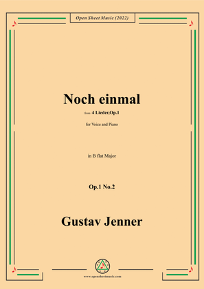 Book cover for Jenner-Noch einmal,in B flat Major,Op.1 No.2,from '4 Lieder,Op.1'