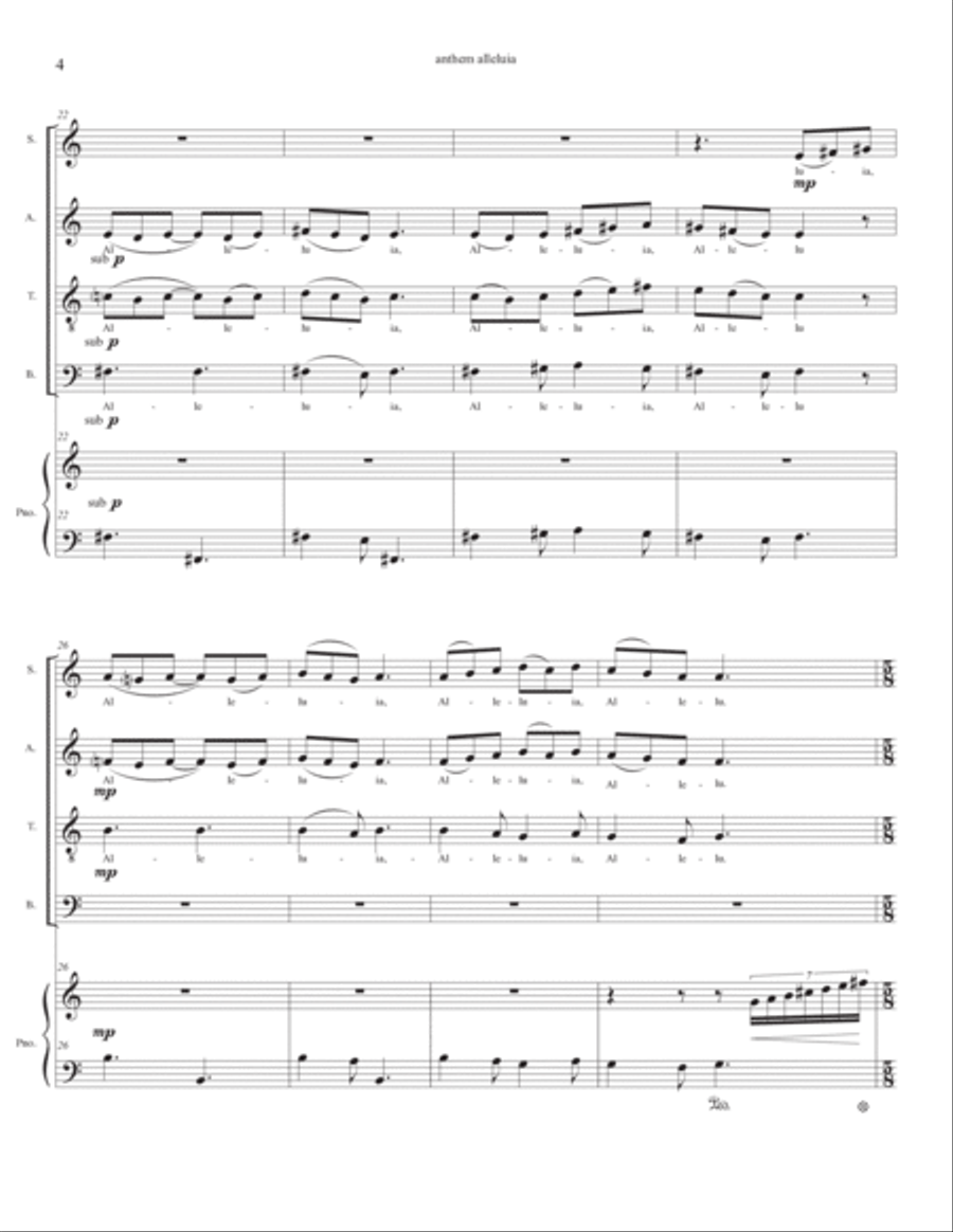 anthem alleluia 4-Part scores gallery preview page 4