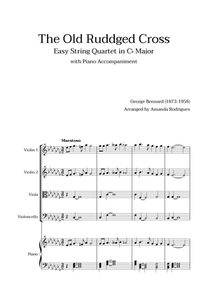 The Old Rugged Cross in Cb Major - Easy String Quartet with Piano Accompaniment