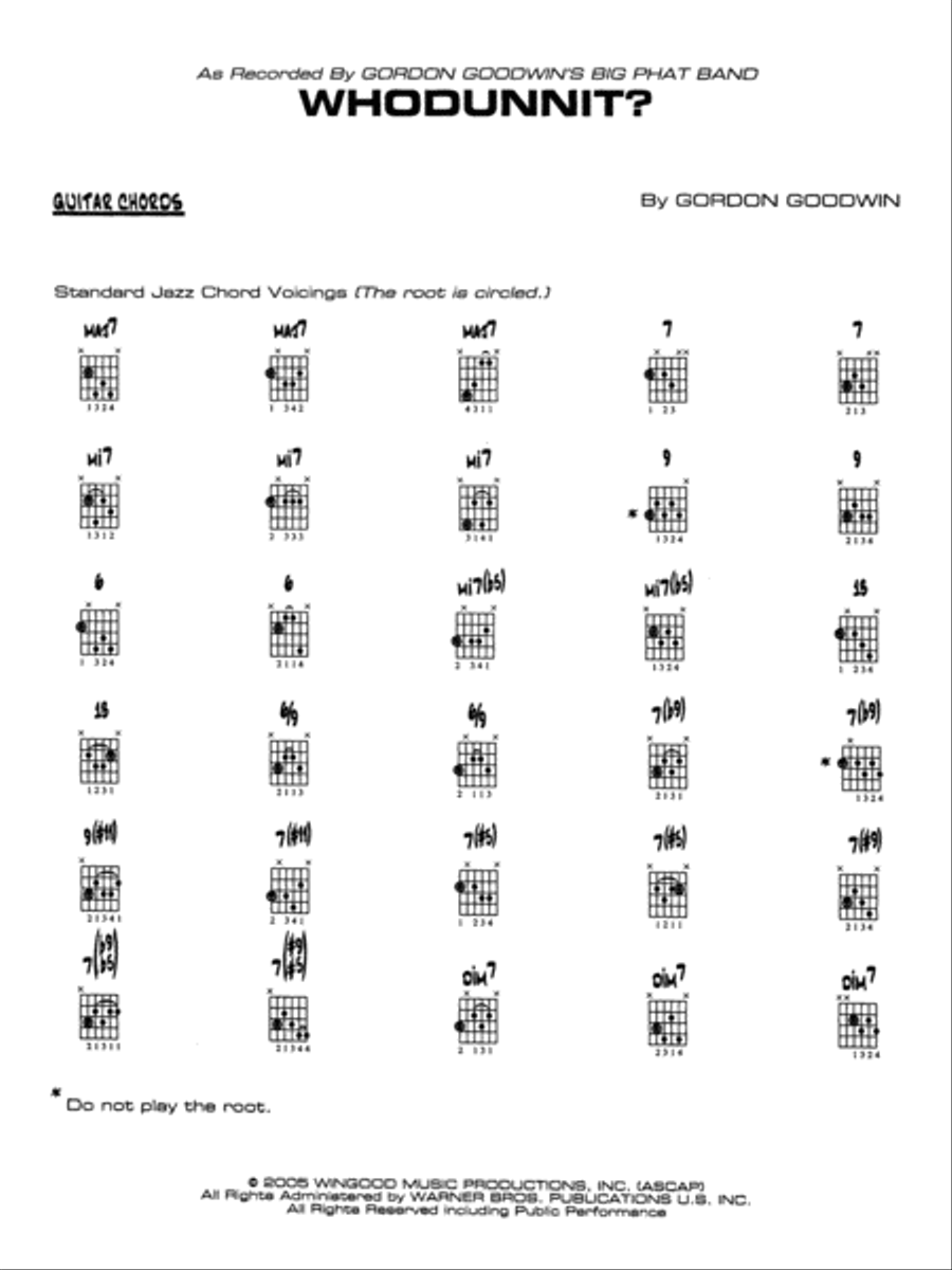 Whodunnit?: Guitar Chords Jazz Ensemble scores gallery preview page 1
