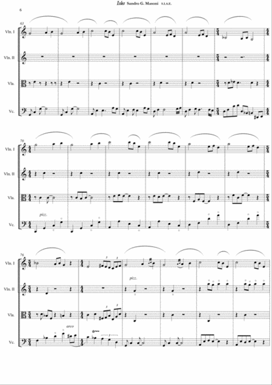 Isles (score) String Quartet scores gallery preview page 6