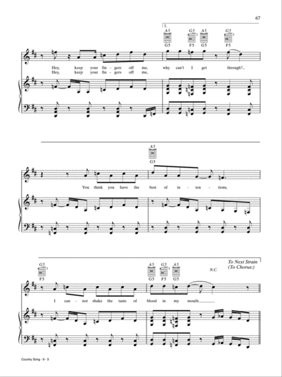 Country Song Piano, Vocal, Guitar scores gallery preview page 3