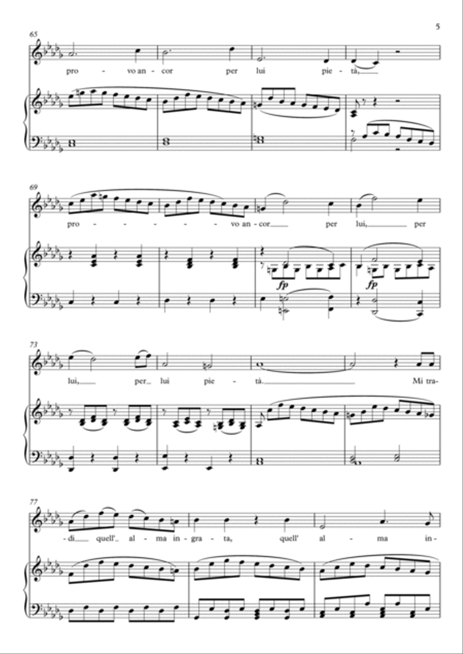 Mi tradi quell'alma ingrata - Don Giovanni (Db Major) Soprano Voice scores gallery preview page 6