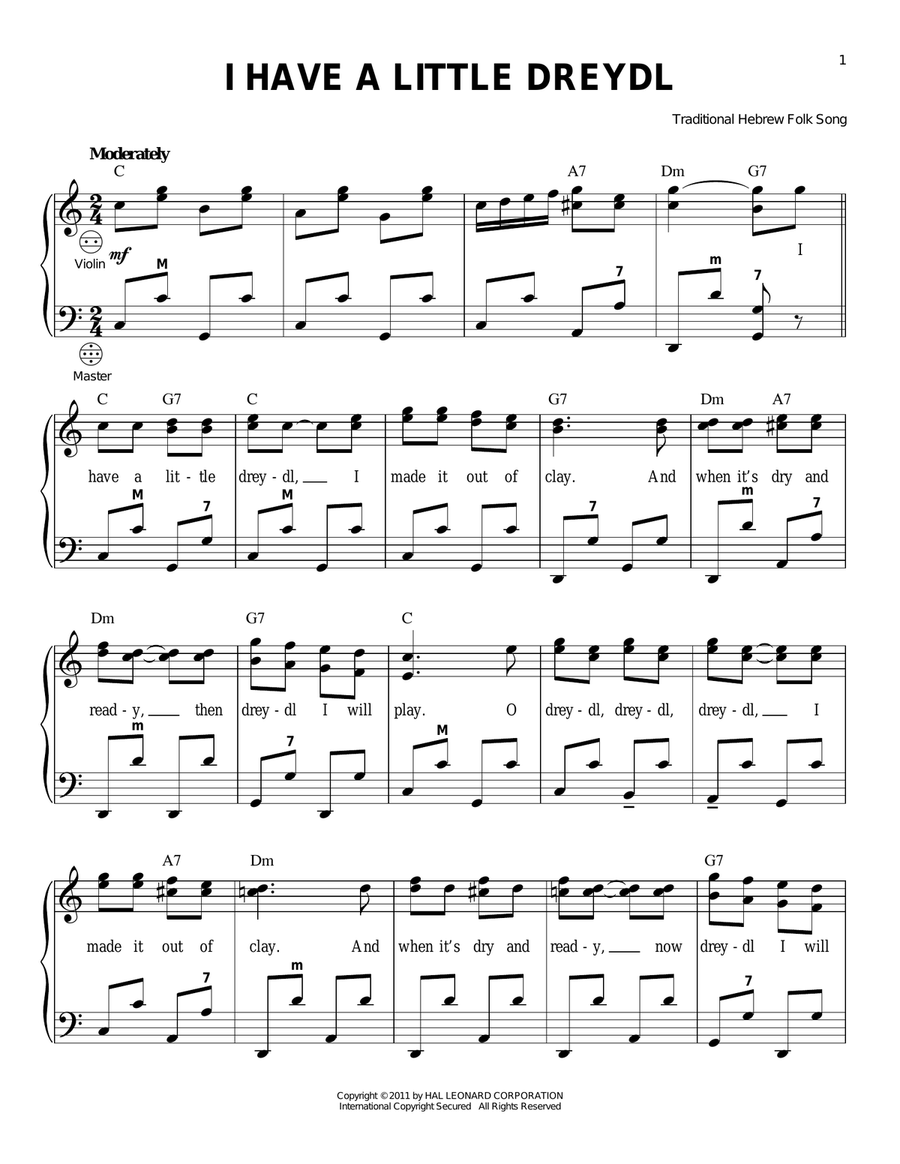 I Have A Little Dreydl Accordion scores gallery preview page 1
