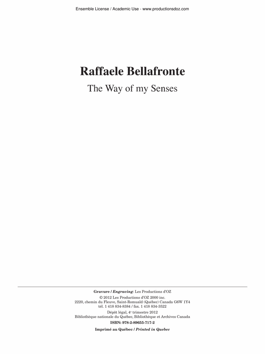 The Way of my Senses The Way of my Senses Flute scores gallery preview page 1