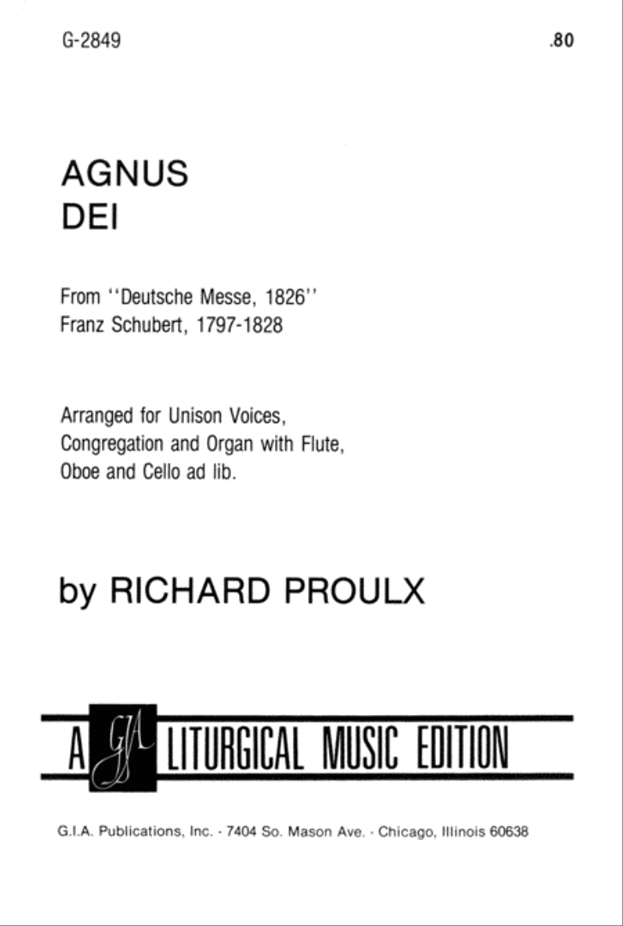 Agnus Dei Unison Choir scores gallery preview page 1