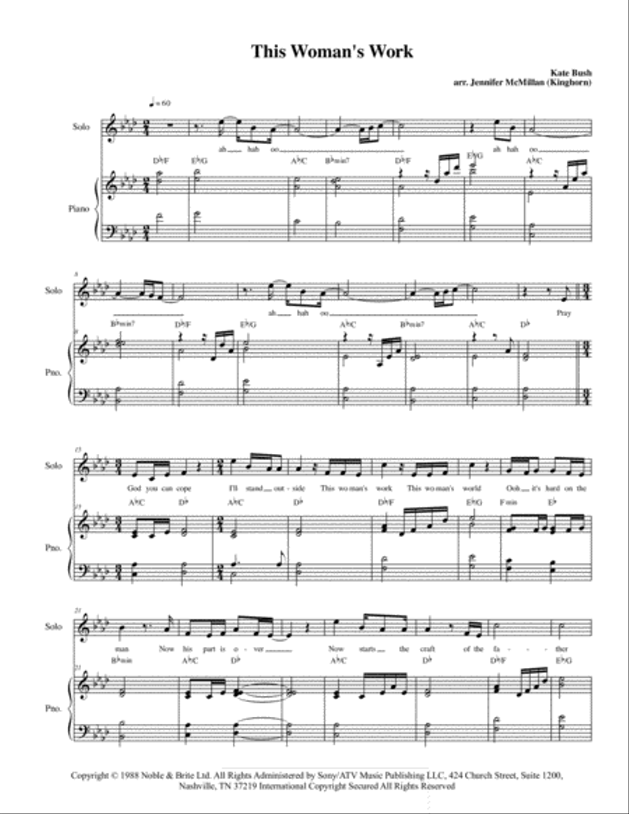 This Woman's Work SSA scores gallery preview page 1