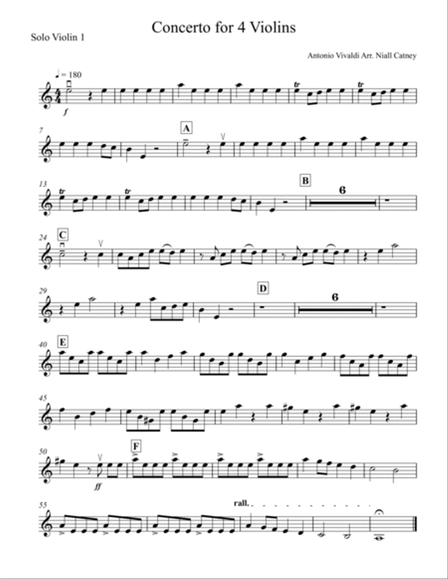Concerto for 4 Violins RV 580 String Orchestra scores gallery preview page 5