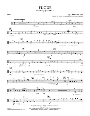 Book cover for Fugue from String Quartet No. 1 - Viola