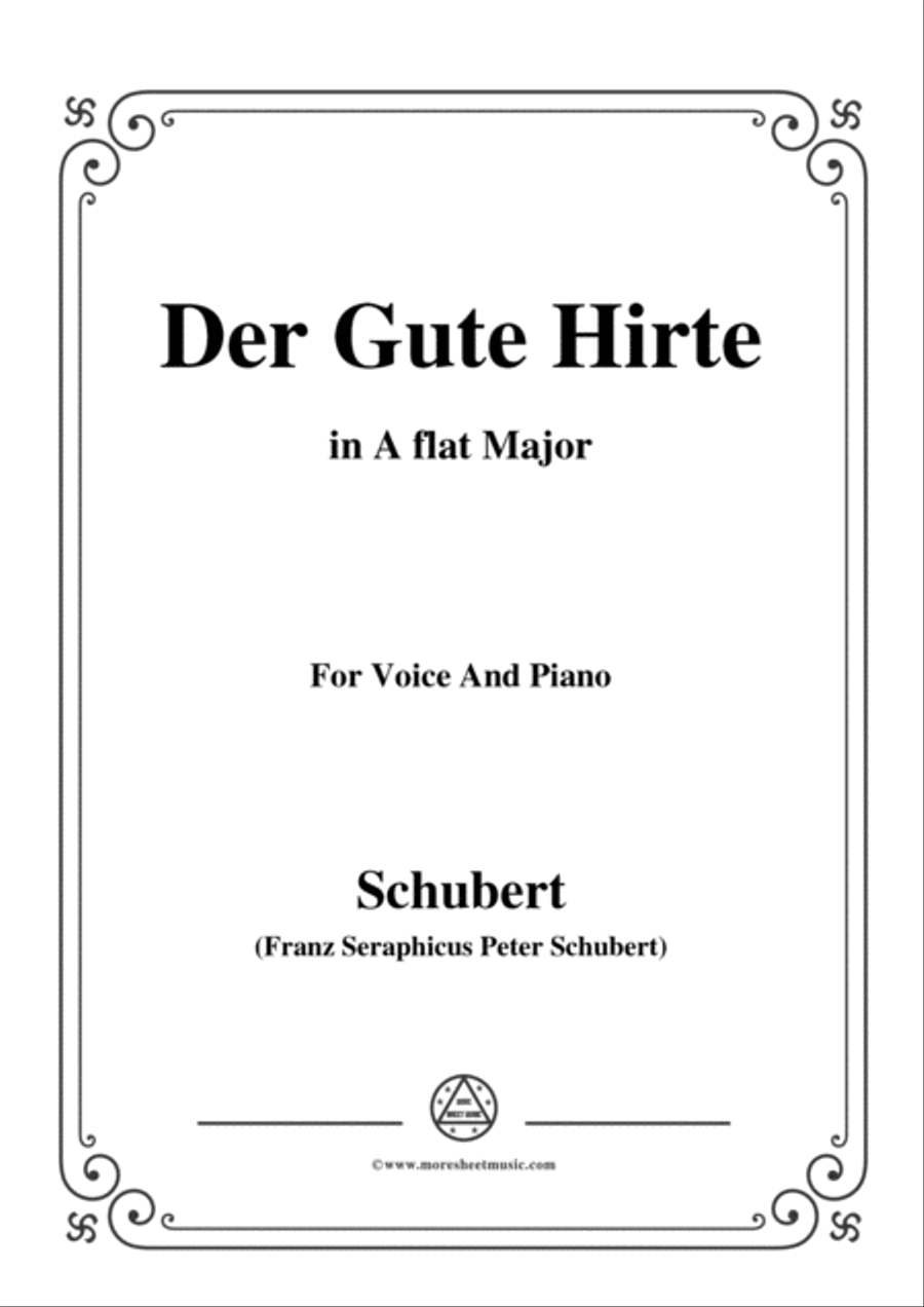 Schubert-Der Gute Hirte,in A flat Major,for Voice&Piano Voice scores gallery preview page 1