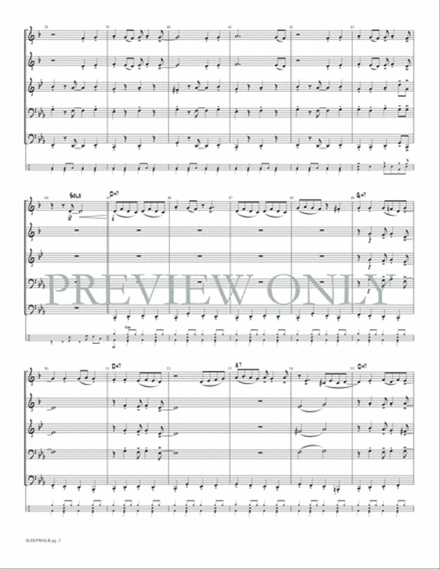 Sleepwalk Sleepwalk Brass Ensemble scores gallery preview page 5