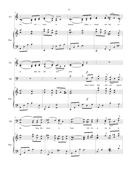 Suffer in the Savior's Name, sacred music for SATB choir image number null