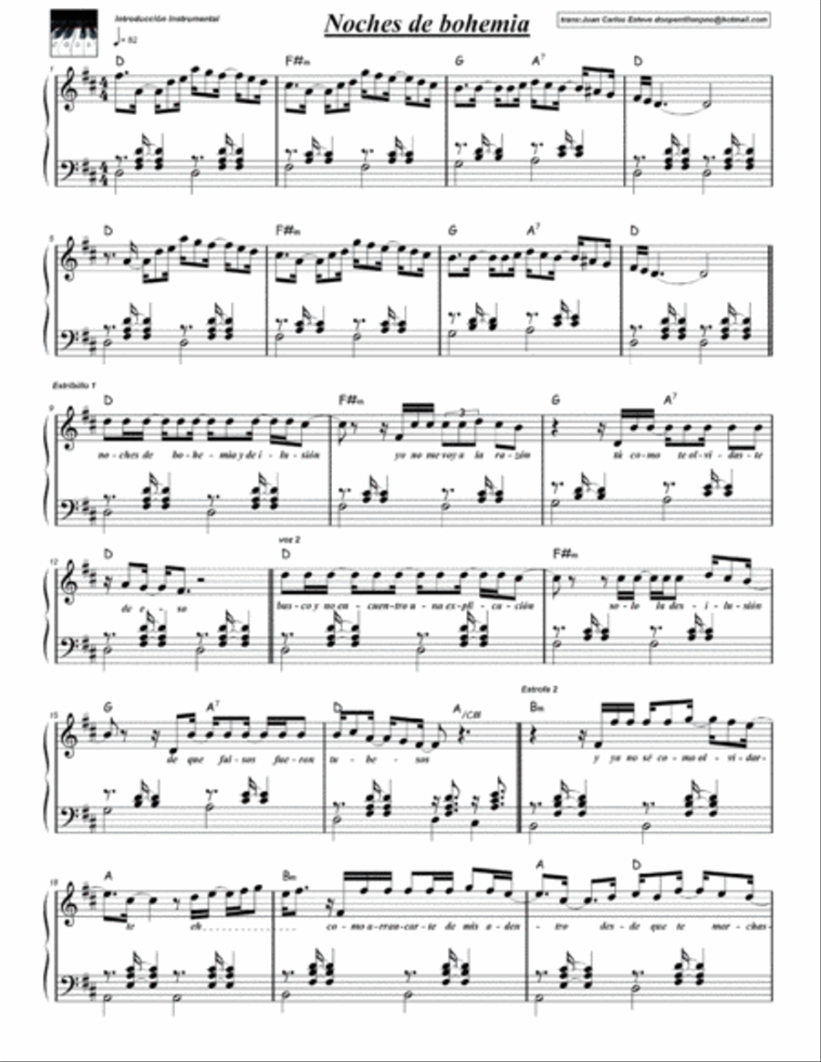 Noches De Bohemia Piano Solo scores gallery preview page 6