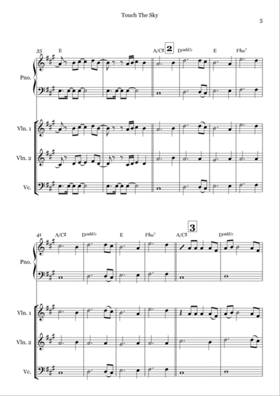 Touch The Sky Touch The Sky Small Ensemble scores gallery preview page 5