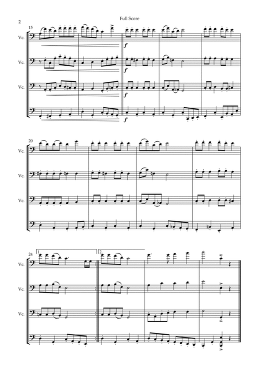 Jingle Bells (Christmas Song) for Cello Quartet image number null