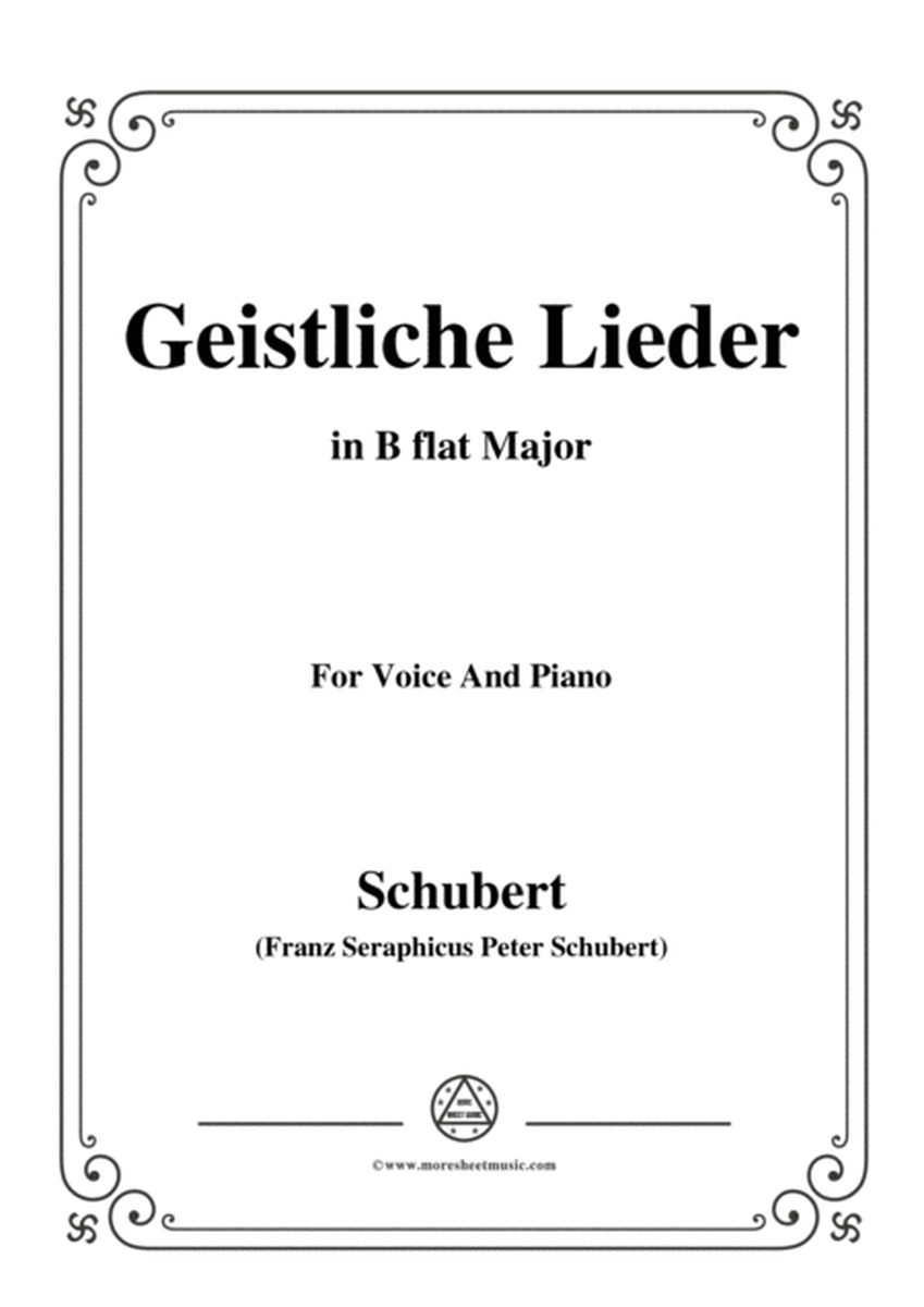 Schubert-Geistliche Lieder,in B flat Major,for Voice&Piano image number null