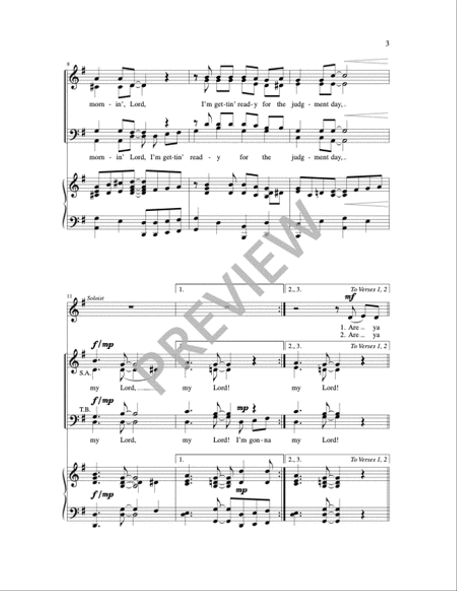 I'm Gonna Ride the Chariot 4-Part scores gallery preview page 3
