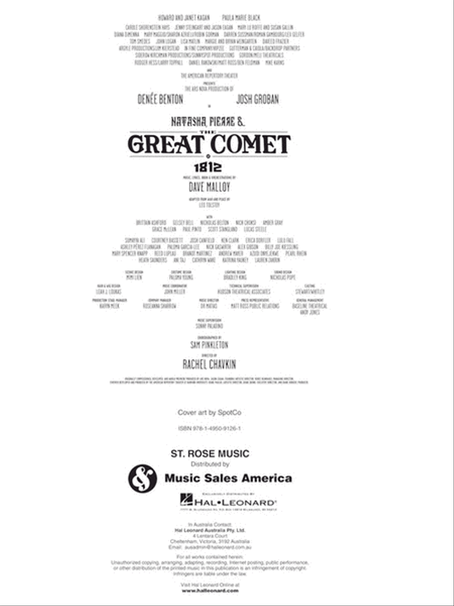 Natasha, Pierre & The Great Comet of 1812 Piano, Vocal scores gallery preview page 3