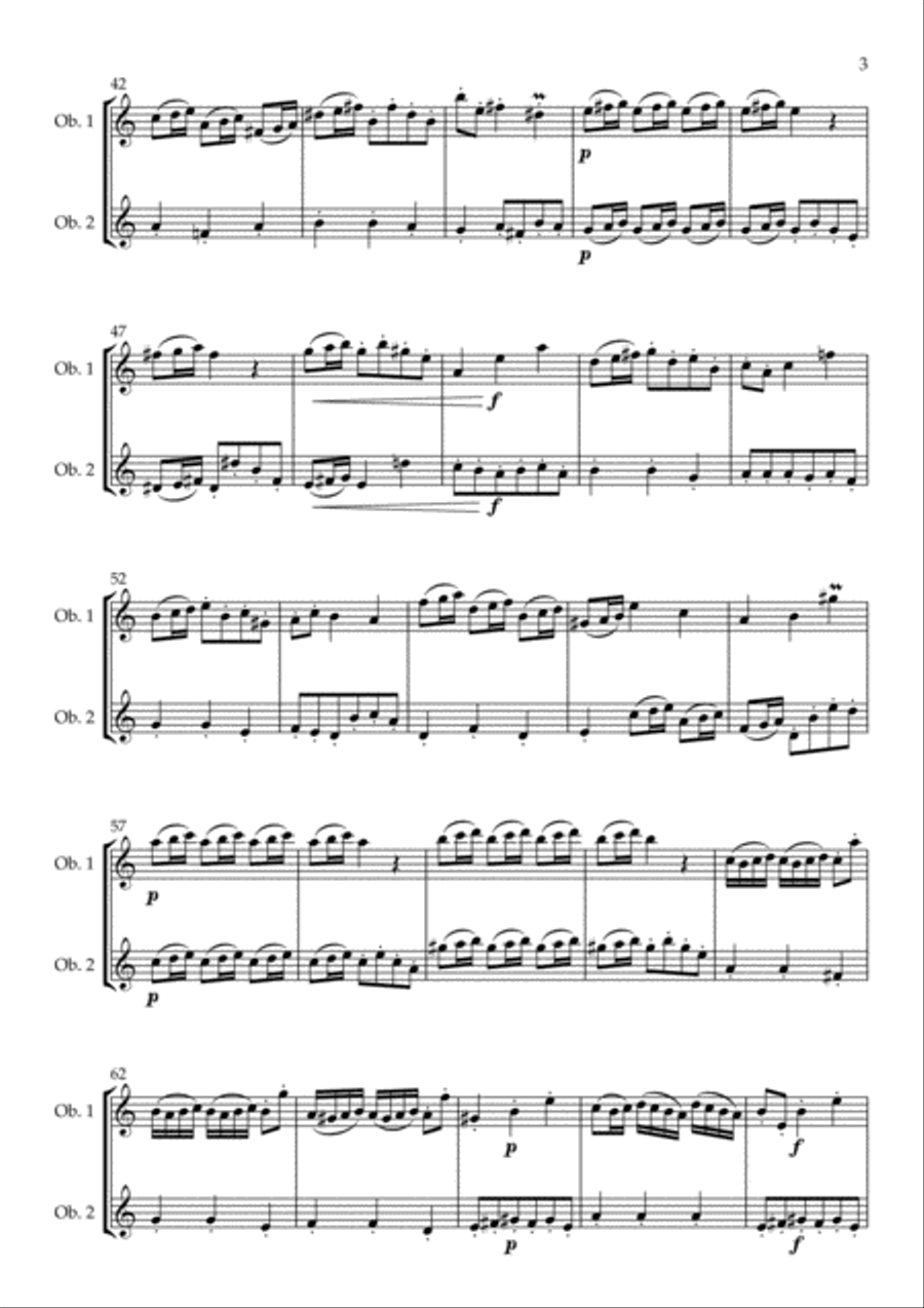 Fantasia in A Minor arranged for Oboe Duet Woodwind Duet scores gallery preview page 4