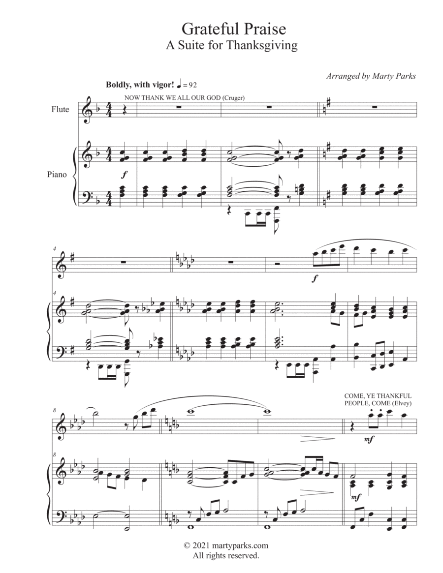 Book cover for Grateful Praise (Flute-Piano)