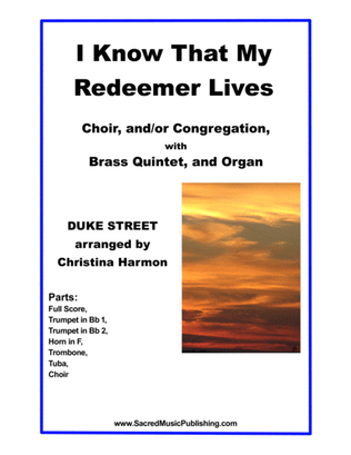 Book cover for I Know That My Redeemer Lives – Brass Quintet, Congregation, and Organ