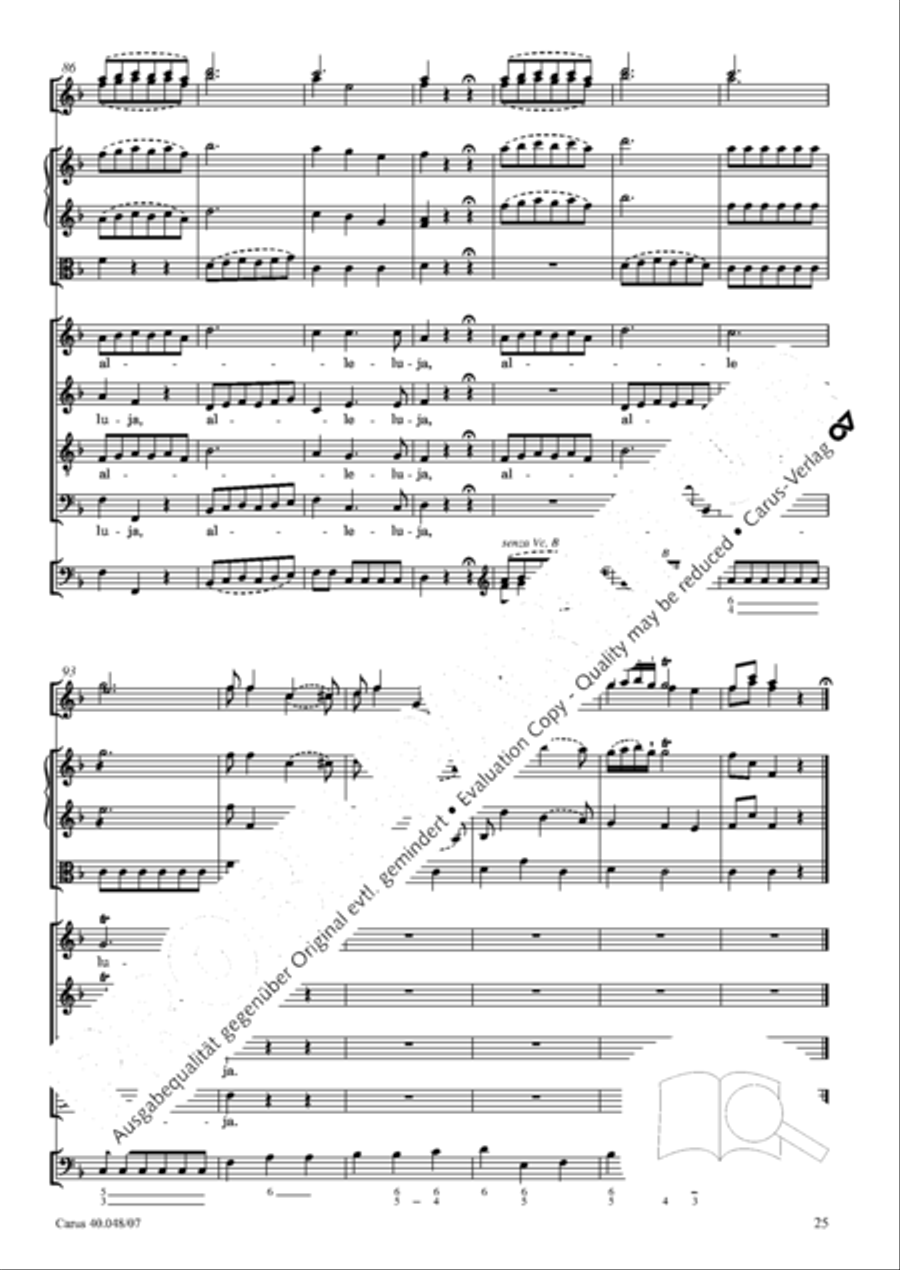 Regina coeli in B-Flat Major, K. 127 4-Part scores gallery preview page 26