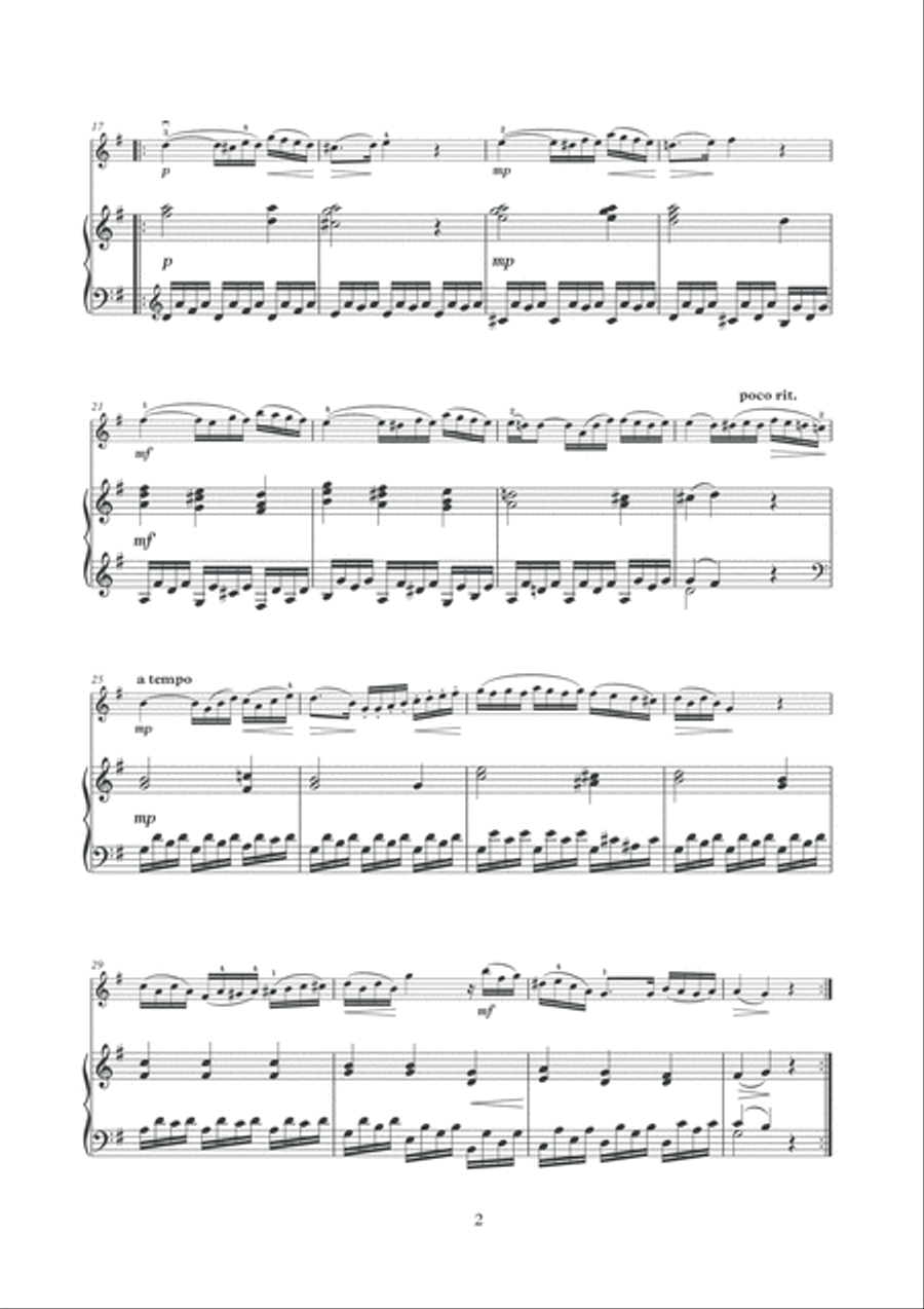 Andante: from Piano Sonata in C, K545 Violin Solo scores gallery preview page 3
