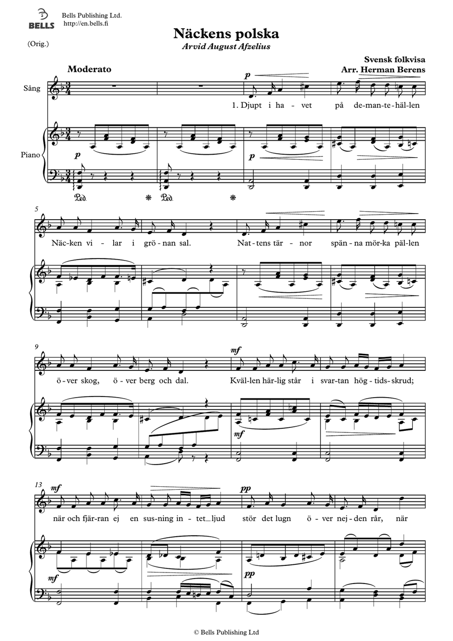Nackens polska (Original key. D minor)