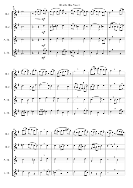 O Little One Sweet (O Jesulein süß) for flute quartet (2 flutes, alto flute and bass flute) image number null