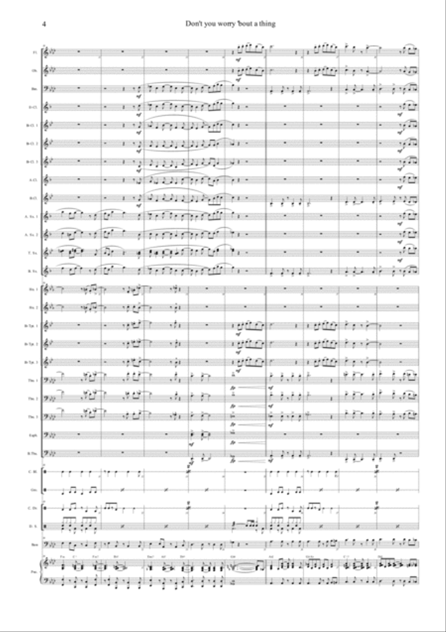 Don't You Worry 'bout A Thing Concert Band scores gallery preview page 4