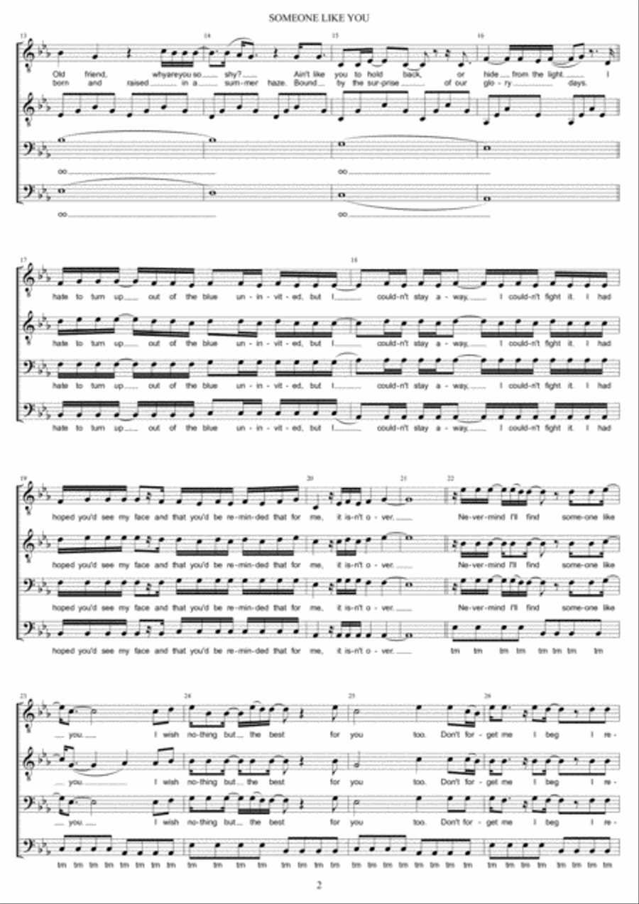 Someone Like You TTBB scores gallery preview page 2