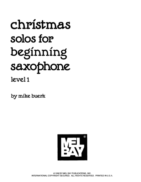 Christmas Solos for Beginning Saxophone