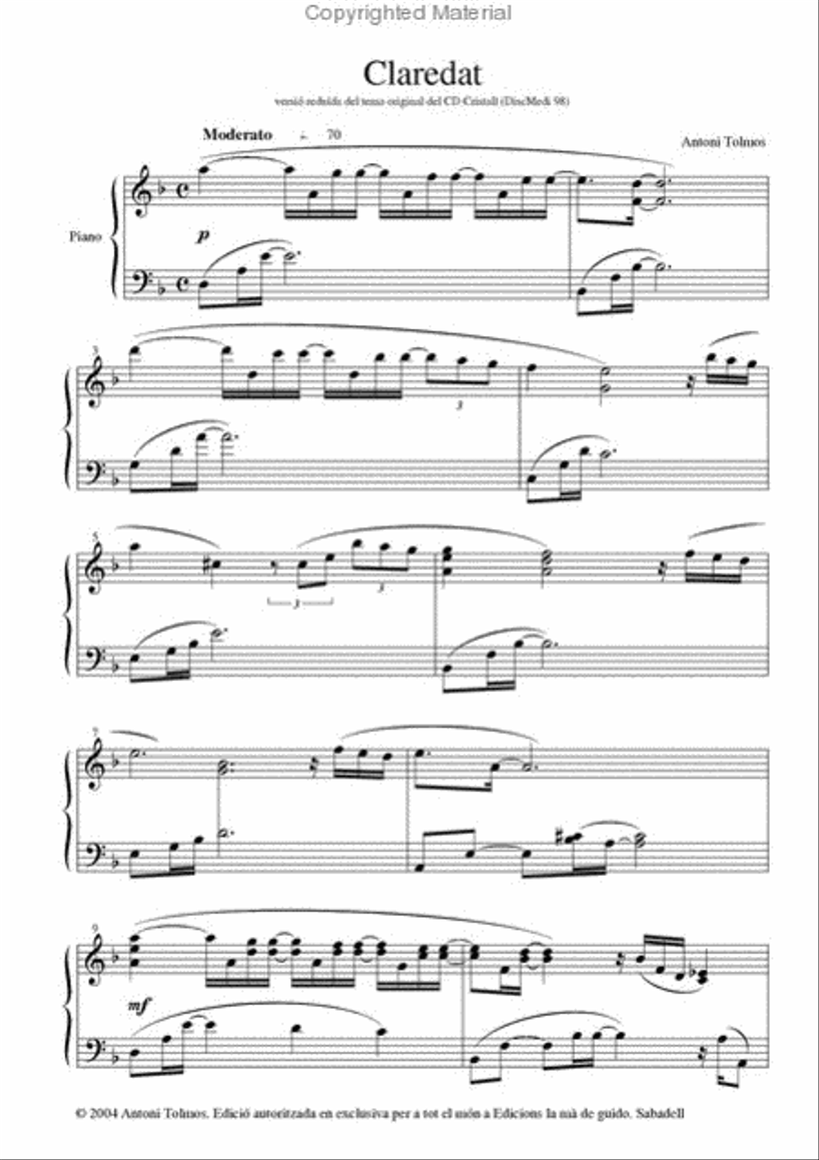 Claredat Claredat Piano Solo scores gallery preview page 2