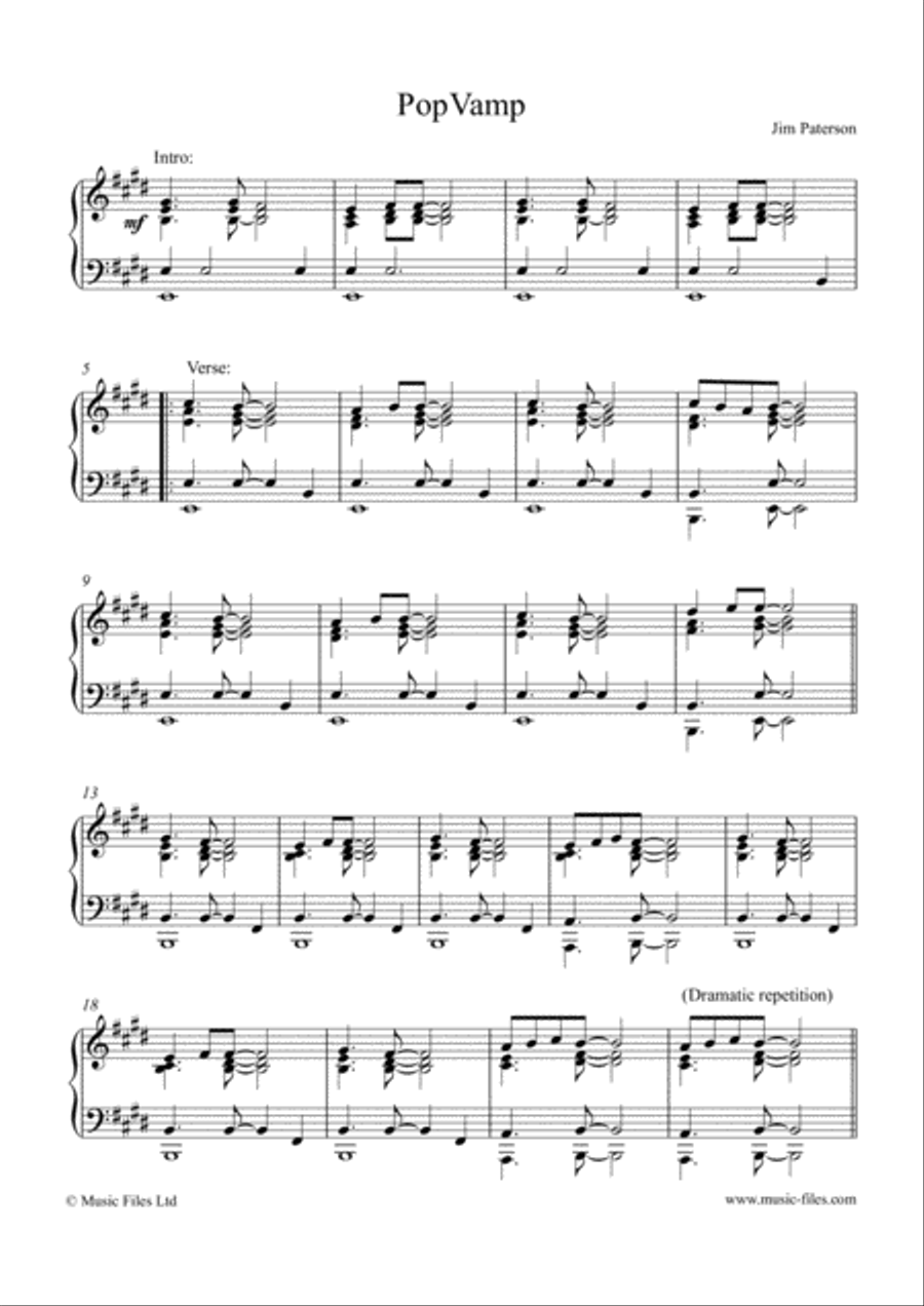Pop Vamp Piano Solo scores gallery preview page 1
