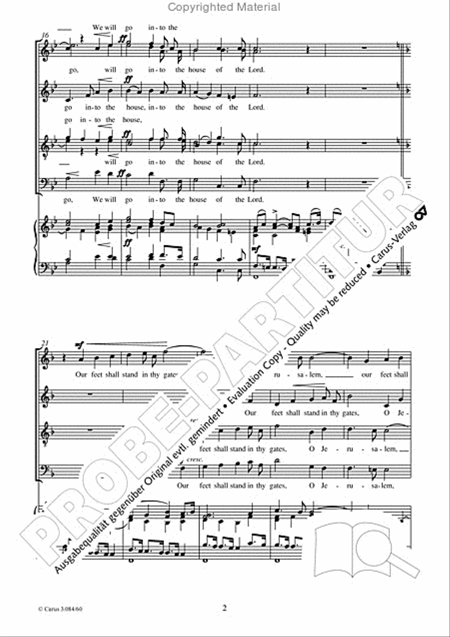 I was glad when they said unto me 4-Part scores gallery preview page 3