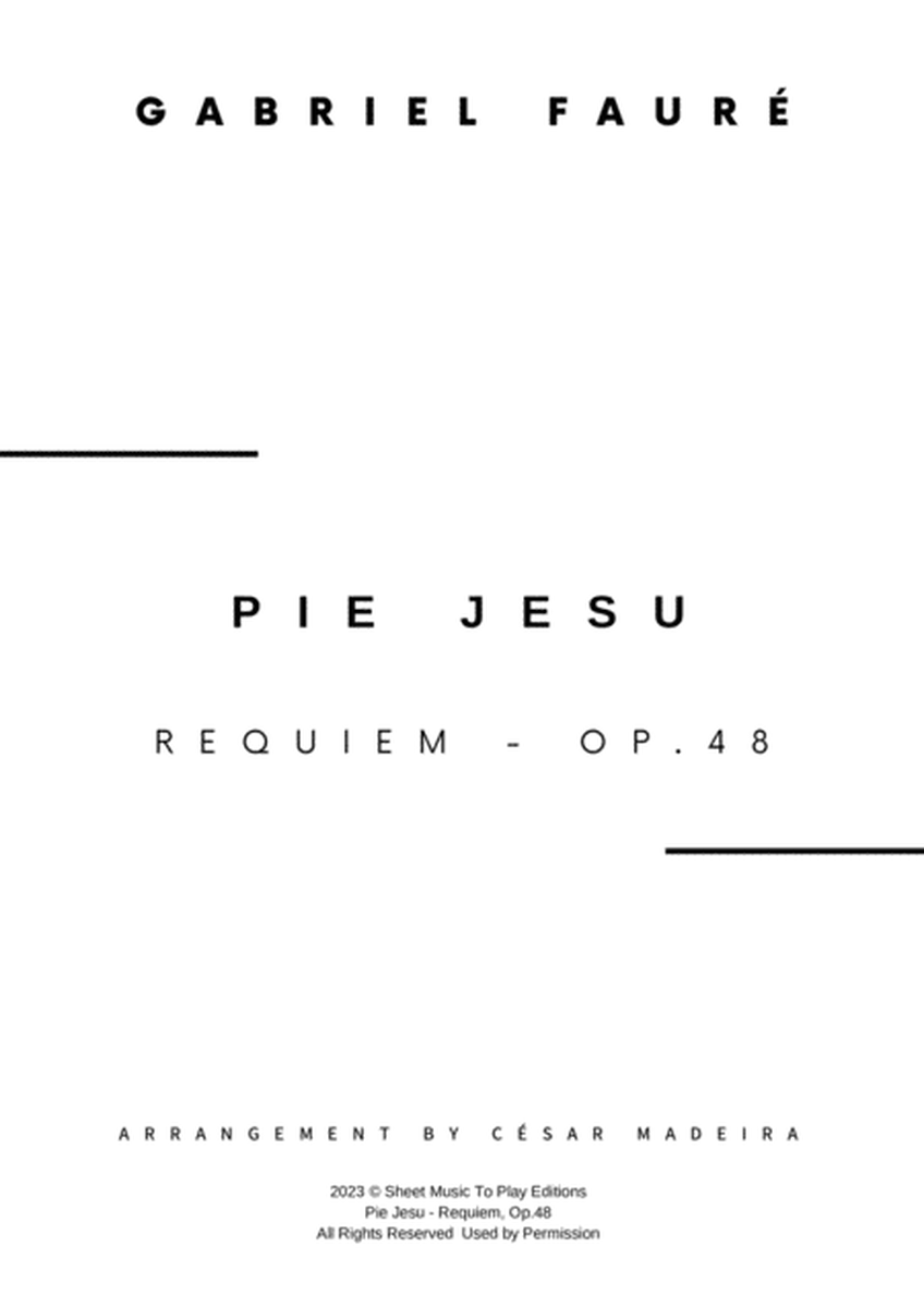 Pie Jesu (Requiem, Op.48) - Brass Quartet (Full Score) - Score Only image number null