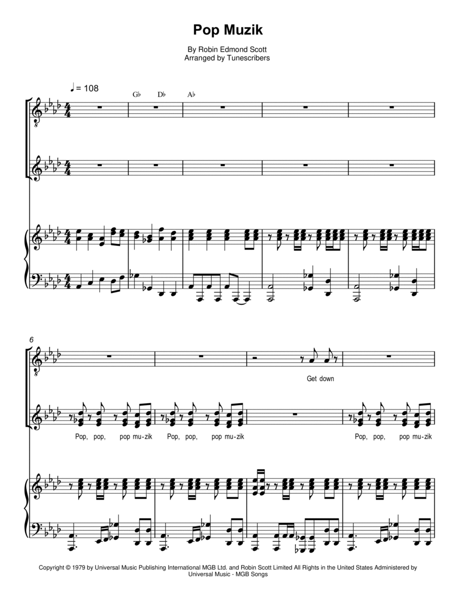 Pop Muzik Voice scores gallery preview page 1