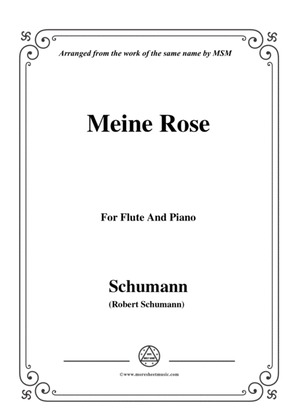 Book cover for Schumann-Meine Rose,for Flute and Piano