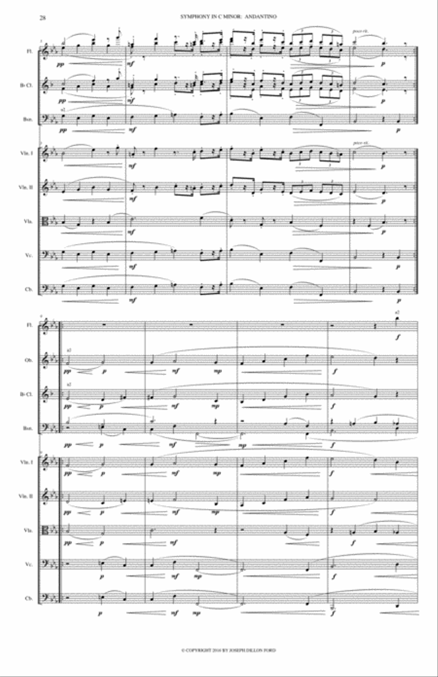 Symphony in C MINOR - The Fitch Symphony - 2nd movement (Andantino) Full Orchestra scores gallery preview page 2