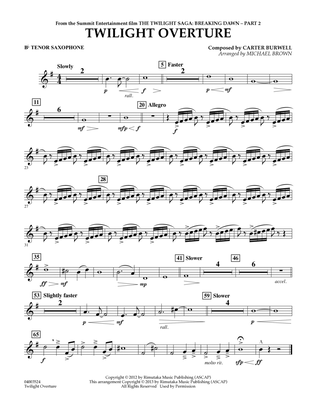 Twilight Overture (from The Twilight Saga: Breaking Dawn Part 2) - Bb Tenor Saxophone