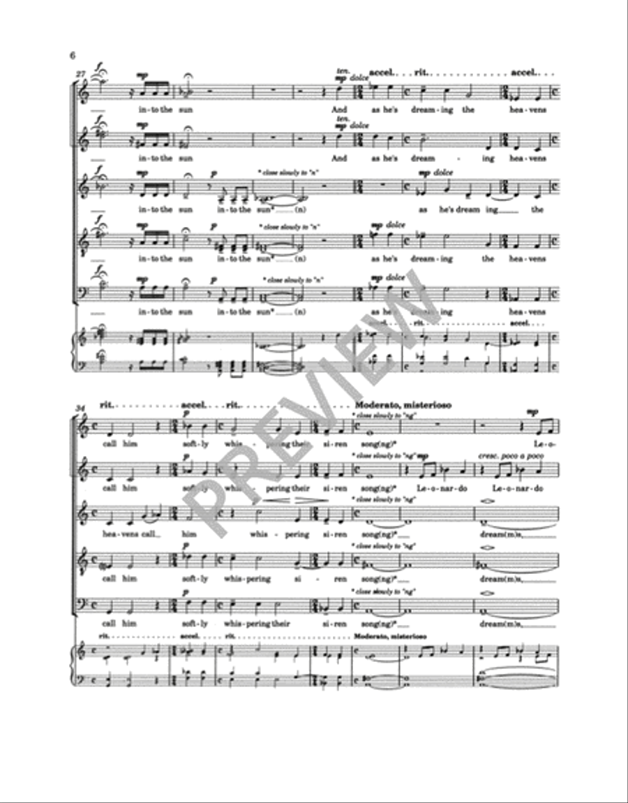 Leonardo Dreams of His Flying Machine Choir scores gallery preview page 5