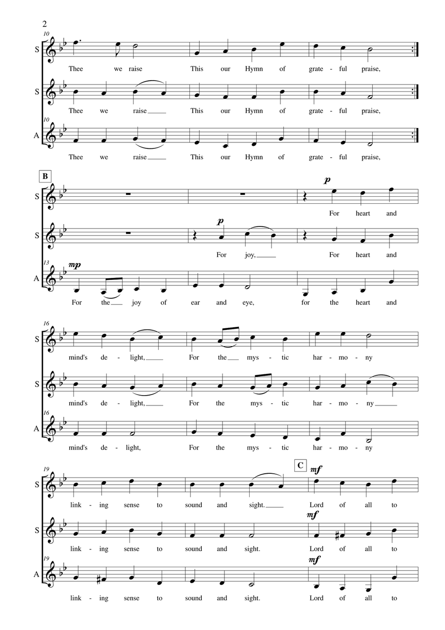 For The Beauty Of The Earth SSA scores gallery preview page 3