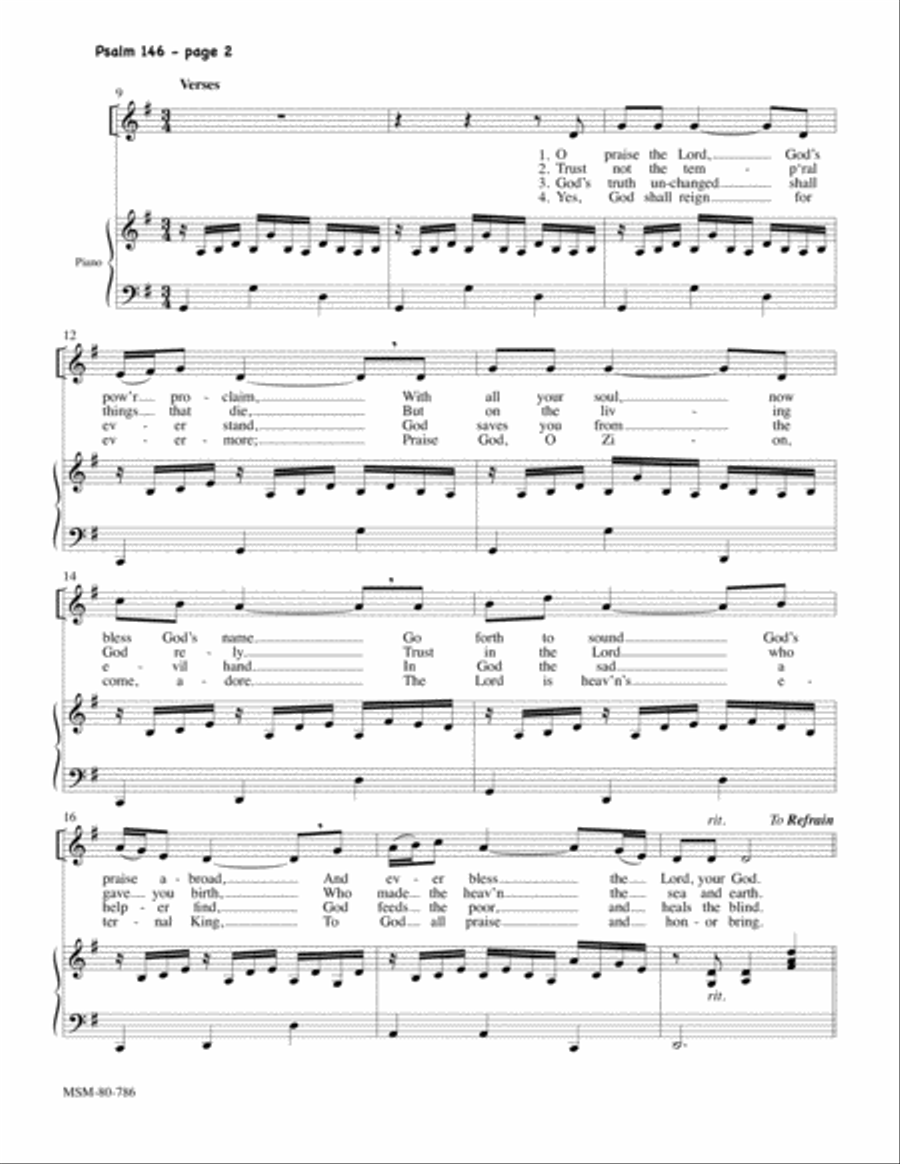 Psalm 146 4-Part scores gallery preview page 2