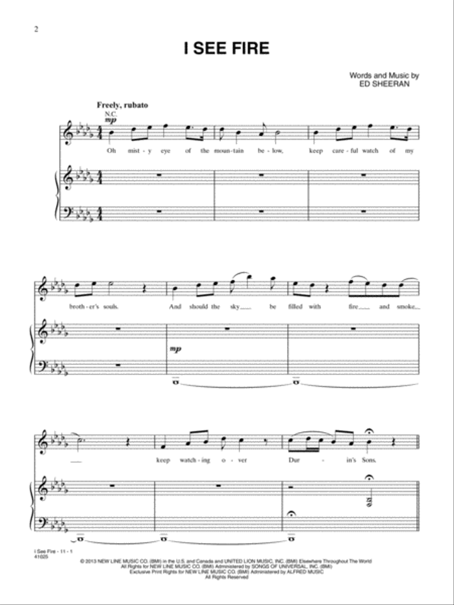 I See Fire (from The Hobbit -- The Desolation of Smaug) Small Ensemble scores gallery preview page 2