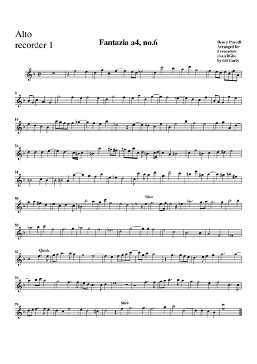 Fantazia no.6 (arrangement for 5 recorders (SAABgB))