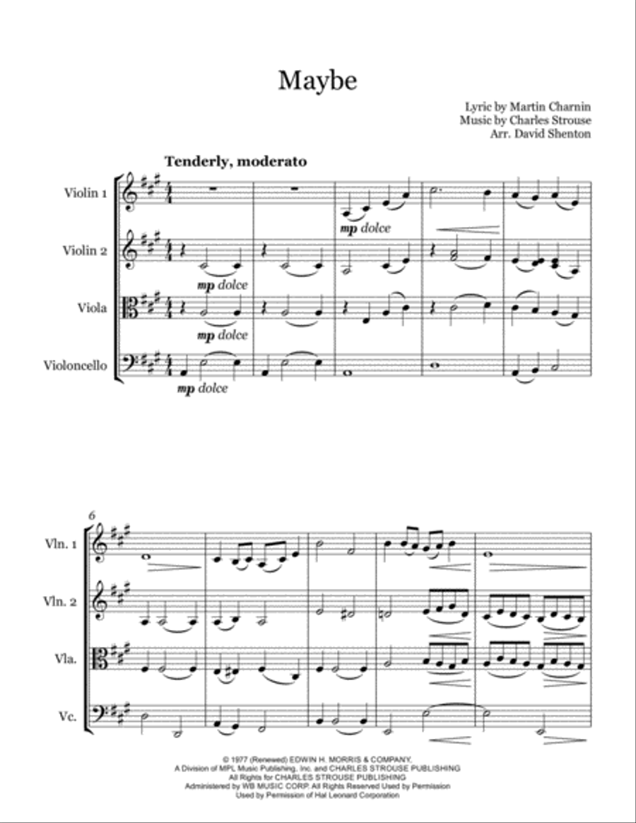Maybe String Quartet scores gallery preview page 1