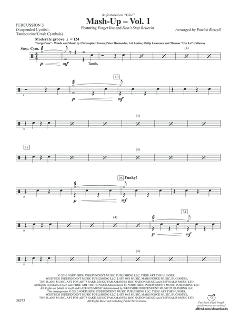 Mash-Up – Vol. 1: 3rd Percussion Concert Band scores gallery preview page 1